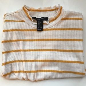 high neck striped crop top
